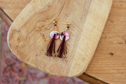 Boucles d'oreilles KORÉ - doré - terre de grenade