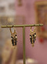 Boucles d'oreilles créoles RANI obsidienne noire