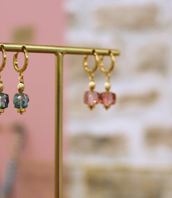 Boucles d'oreilles doré SENSIBILITÉ TOPAZE