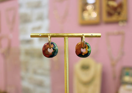 Boucles d'oreilles créoles SHIFT ORIGINELLE terre fauve