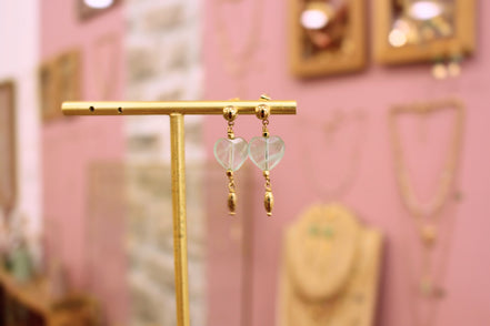 Boucles d'oreilles INFINI fluorite verte