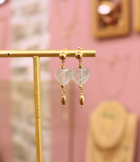 Boucles d'oreilles INFINI fluorite verte