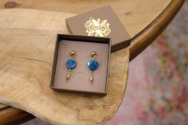 Boucles d'oreilles INFINI doré - apatite