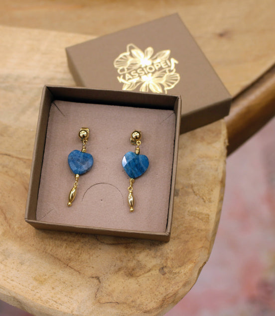 Boucles d'oreilles INFINI doré - apatite