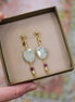 Boucles d'oreilles QUIETUDE doré - phrénite épidote et rubis