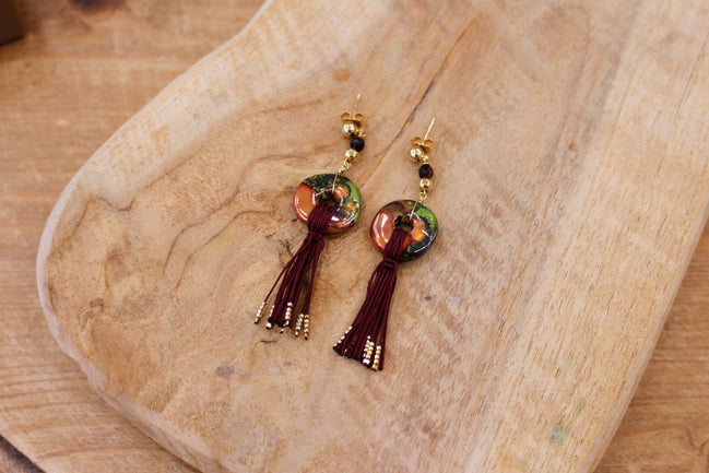 Boucles d'oreilles KORÉ doré - terre fauve