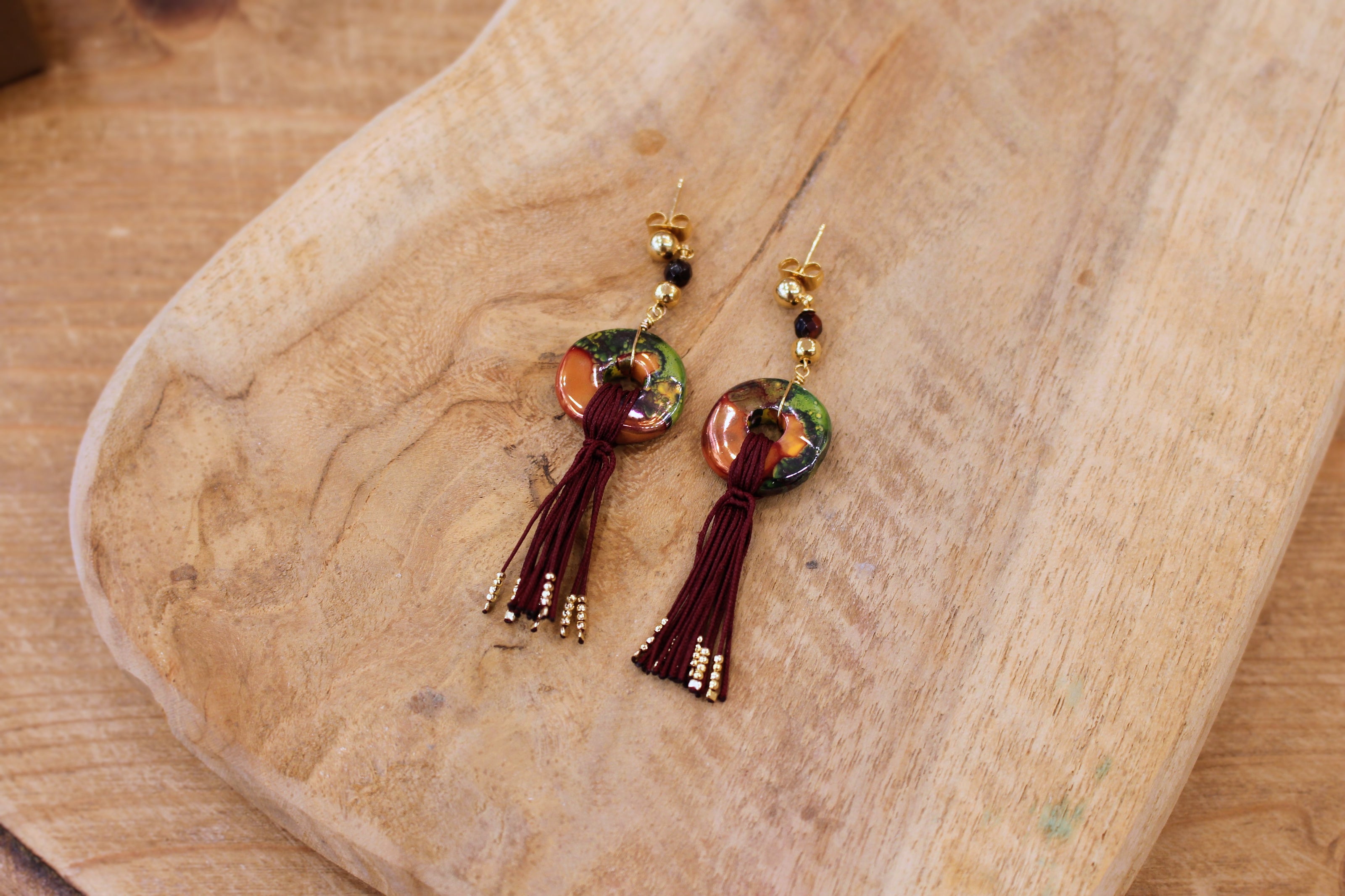 Boucles d'oreilles KORÉ doré - terre fauve