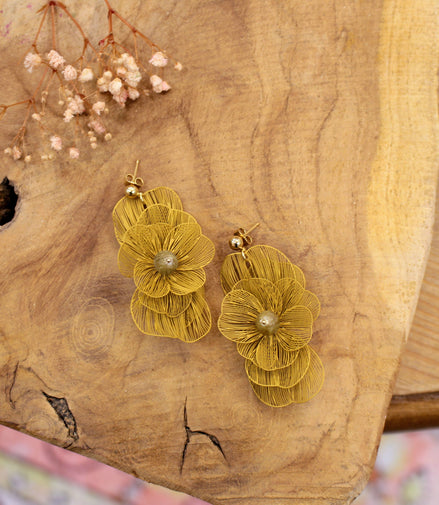 Boucles d'oreilles FLORÆ ocre minéral