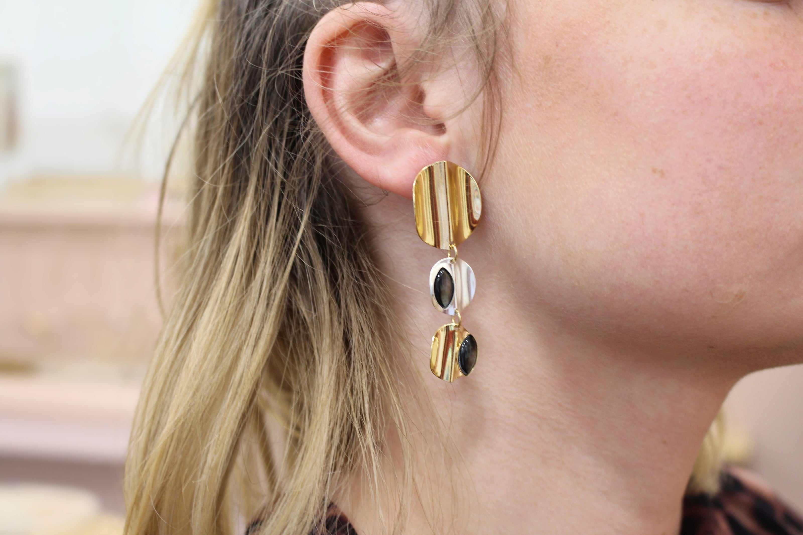 Boucles d'oreilles longues ECLIPSE NOCTURNE