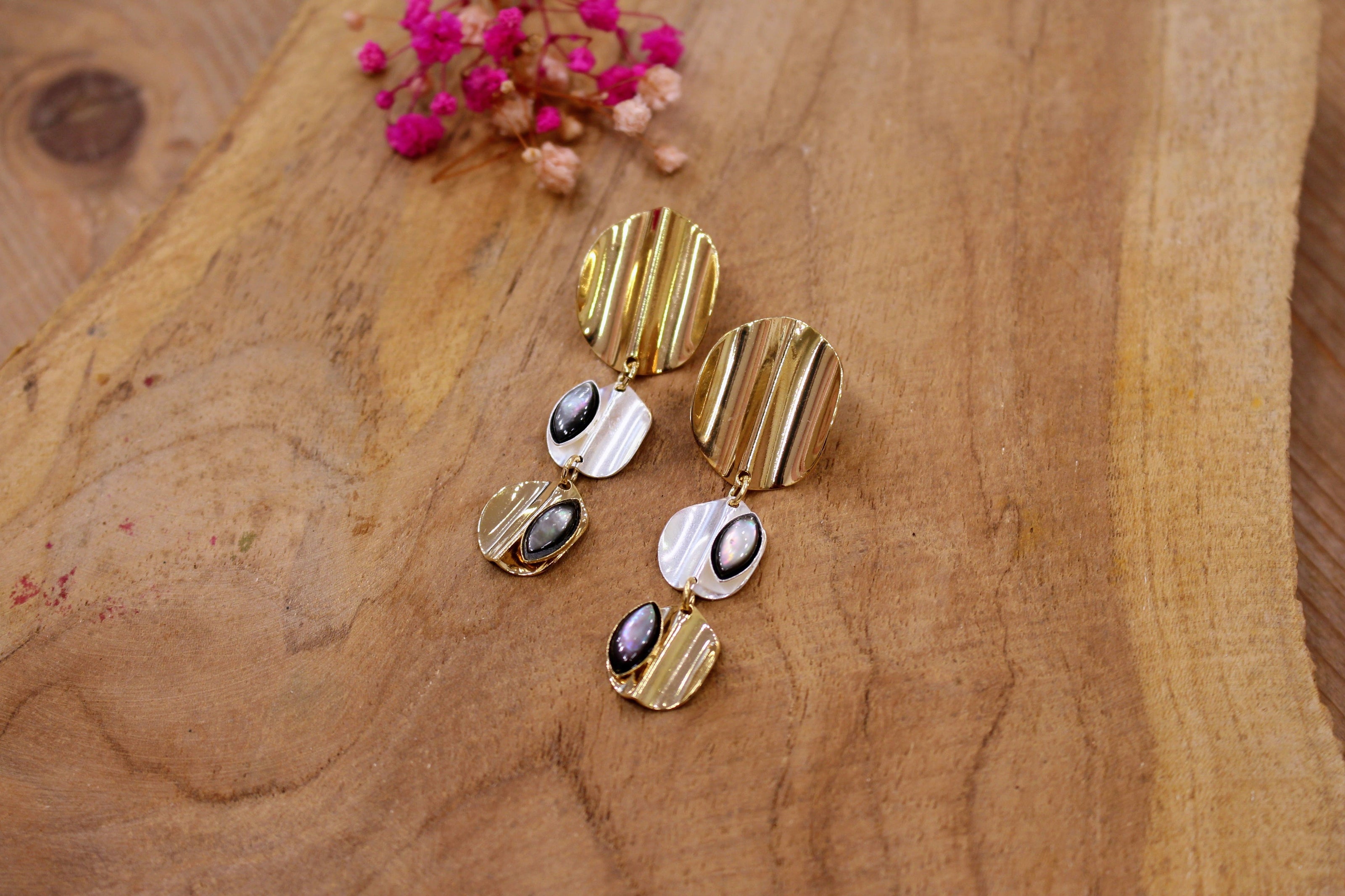 Boucles d'oreilles longues ECLIPSE NOCTURNE