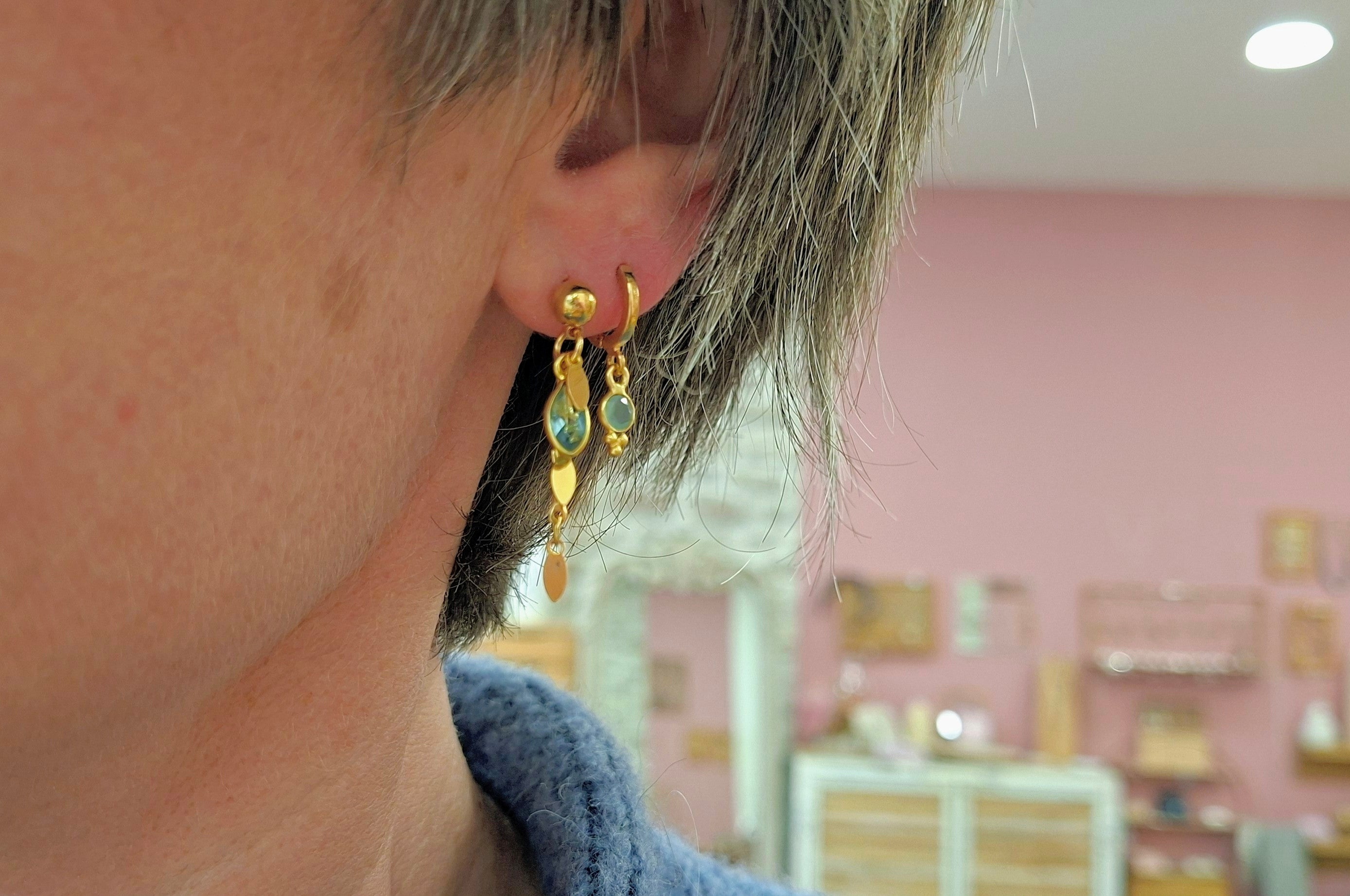 Boucles d'oreilles INDEPENDANTE plusieurs pierres disponibles