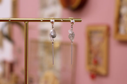 Boucles d'oreilles Noctis doré diamants  herkimer