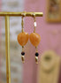Boucles d'oreilles QUIÉTUDE doré - cornaline- oeil de taureau