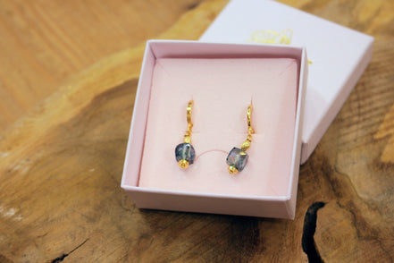 Boucles d'oreilles doré SENSIBILITÉ TOPAZE