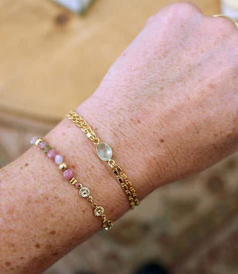 Bracelet CROISÉE DES CHEMINS-phrénite épidote (nlle couleur)