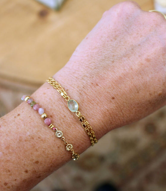 Bracelet CROISÉE DES CHEMINS-phrénite épidote (nlle couleur)