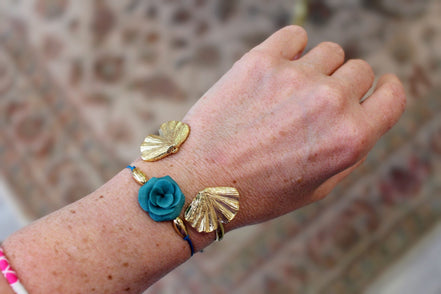 Bracelet FLEURETTE bleu canard