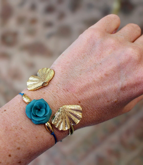 Bracelet FLEURETTE bleu canard