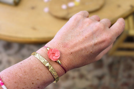 Bracelet FLEURETTE rose corail