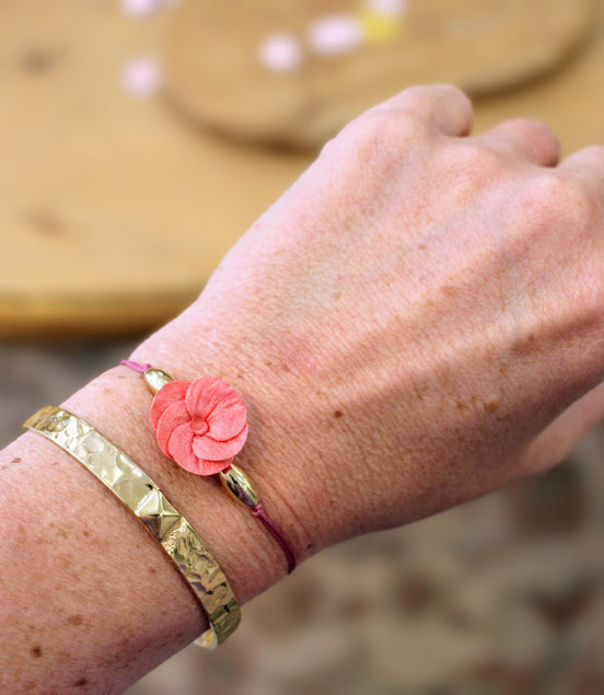 Bracelet FLEURETTE rose corail