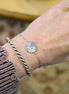 Idée cadeau bijou femme bracelet argent femme pleine lune jonc argenté torsadé