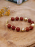 Idée cadeau bijou femme bracelet doré femme pierre de cornaline