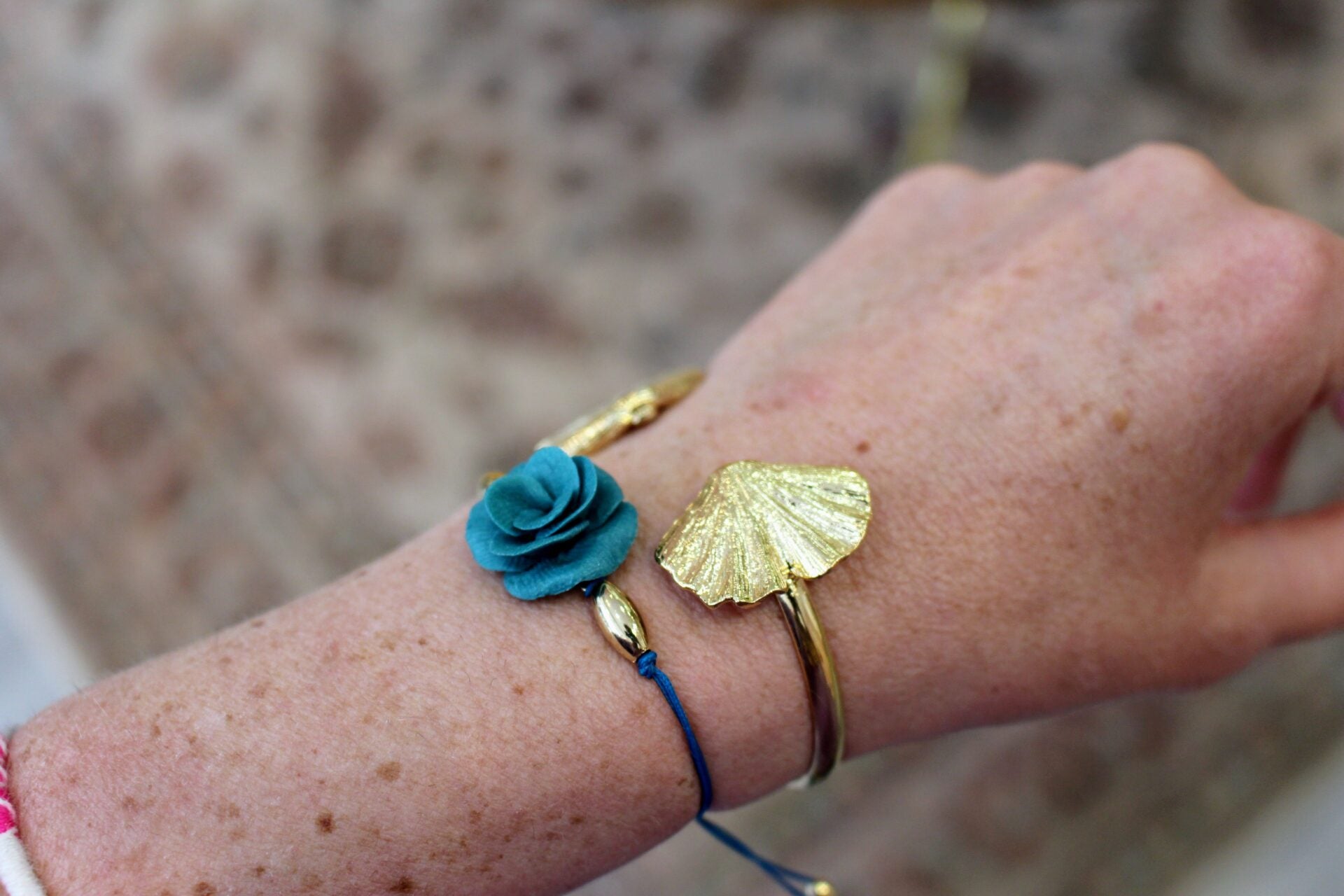 Bracelet FLEURETTE bleu canard