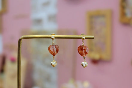 Boucles d'oreilles INFINI quartz hématoïde