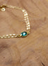 bracelet doré et quartz translucide vert emeraude