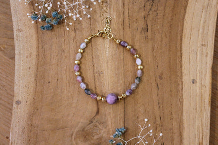 bijou femme bracelet doré femme saphir et tourmaline