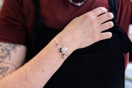 Bracelet 2 rangs POÉTIQUE argenté / saphirs multi