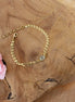 bracelet élégant intemporel doré et pierre naturelle phrénite épidote