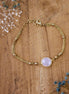 bijou femme bracelet doré pierre de lune multichaines