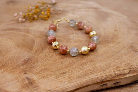 Idée cadeau bijou doré femme bracelet femme doré pierre de soleil