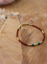 bracelet fin perles fines de jaspe rouge et de turquoise, fait main en France