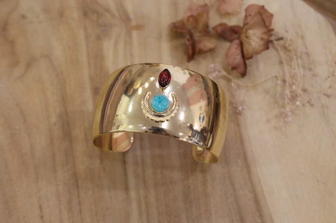 bracelet manchette dorée