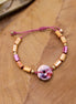 bracelet perles céramique rose et orange bijou fait main