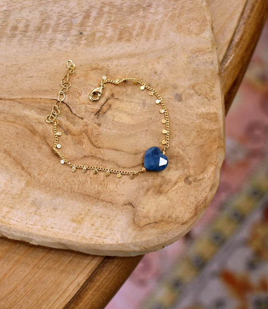 bracelet INFINI doré - apatite