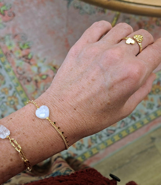 Bracelet INFINI doré - pierre de lune