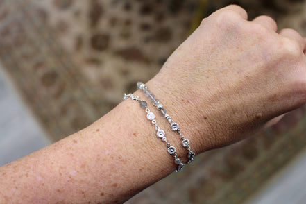 Bracelet PRINTEMPS argenté labradorite