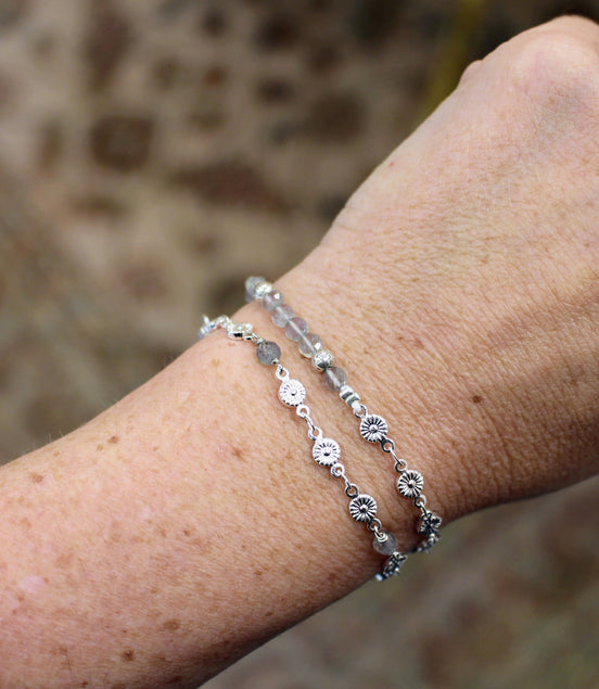Bracelet PRINTEMPS argenté labradorite