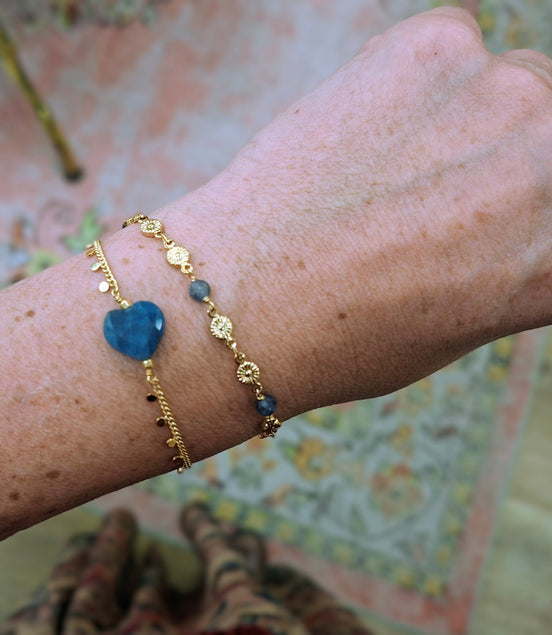 bracelet INFINI doré - apatite