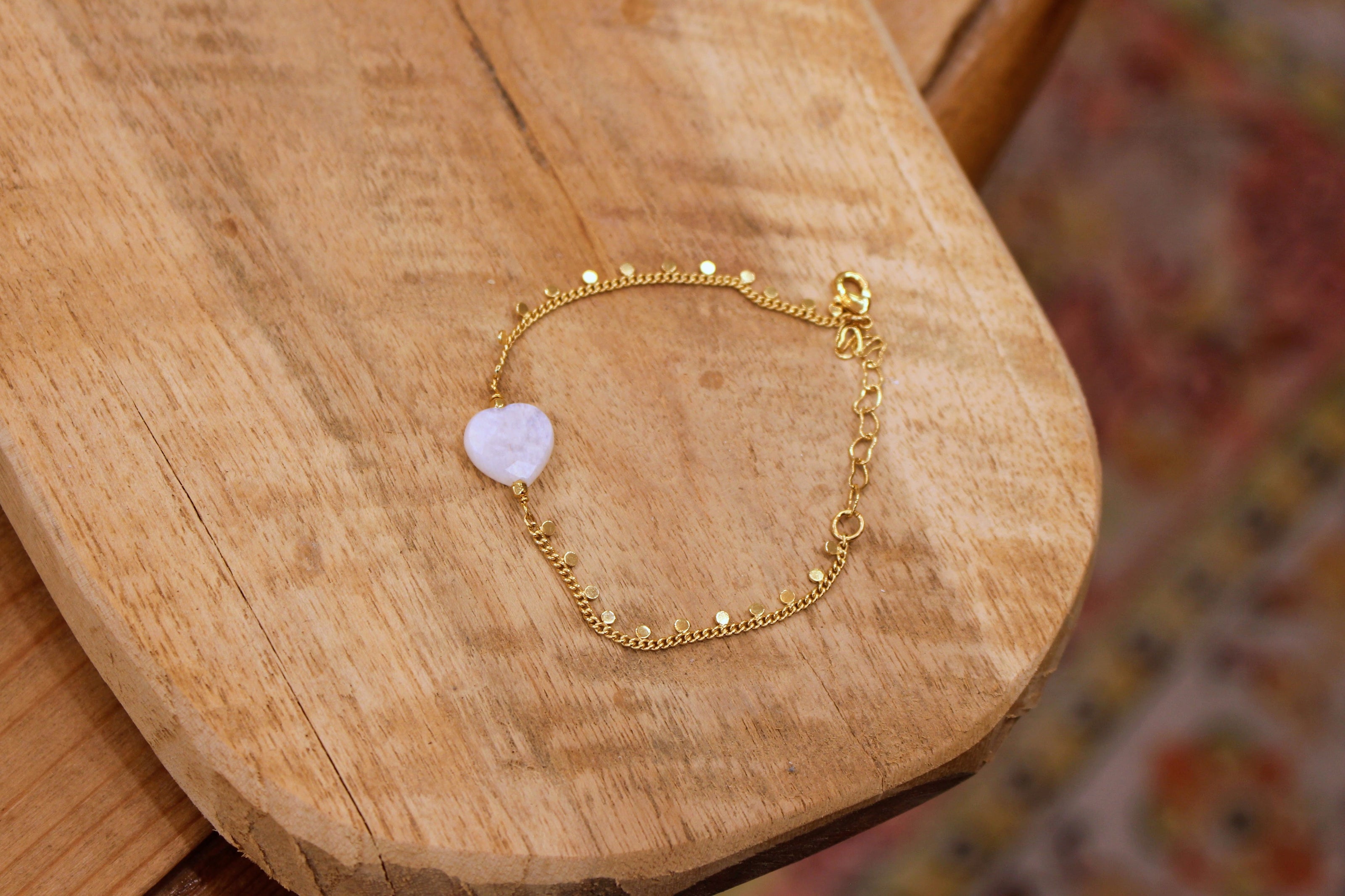 Bracelet INFINI doré - pierre de lune