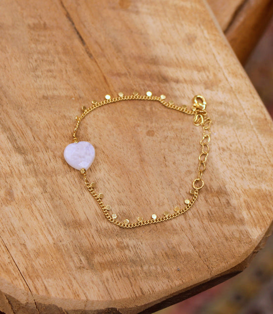 Bracelet INFINI doré - pierre de lune