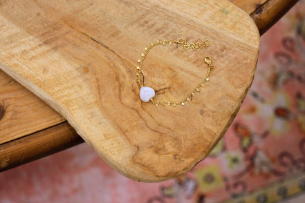 Bracelet INFINI doré - pierre de lune