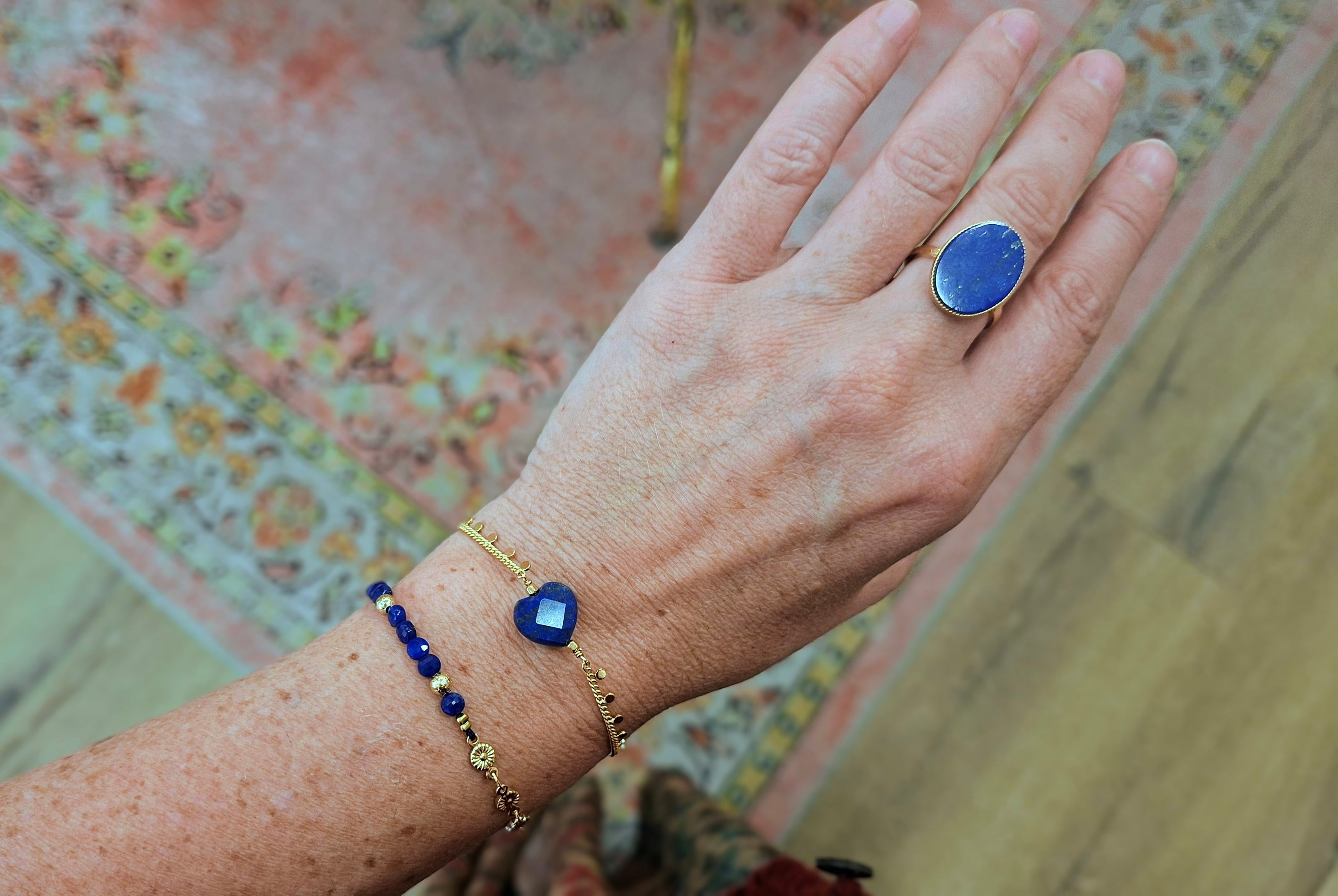Bracelet INFINI doré - lapis lazuli