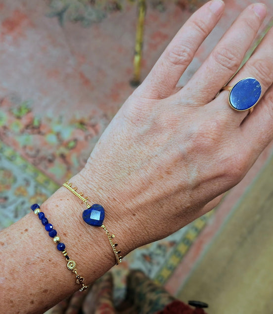 Bracelet INFINI doré - lapis lazuli