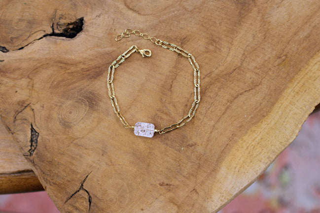 Bracelet doré SNOW cristal de roche