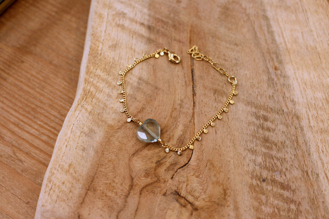 Bracelet INFINI flurite verte