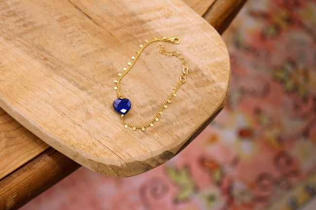 Bracelet INFINI doré - lapis lazuli